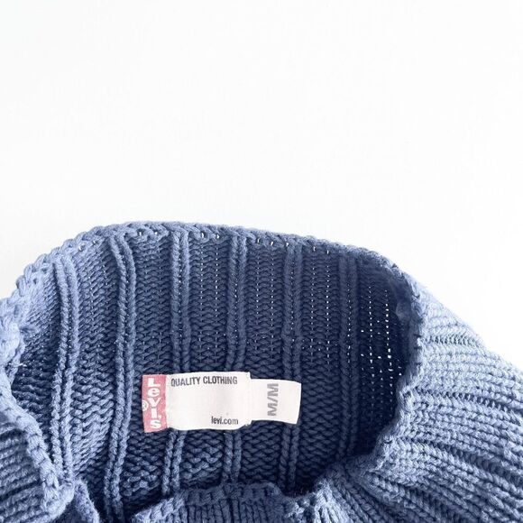 Levi's Men's Pullover Soft Knit Sweater Mock Neck Long Sleeve Blue Medium - Picture 3 of 7